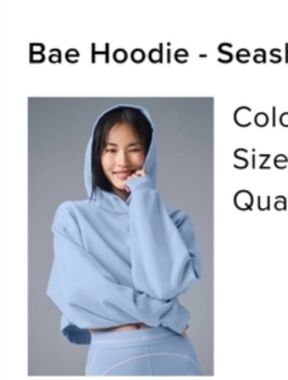 Alo Bae Hoodie In Seashell Blue